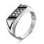 Серебряное кольцо мужское С черной эмалью и фианитами 2386612